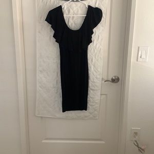 Black off the shoulder cocktail dress